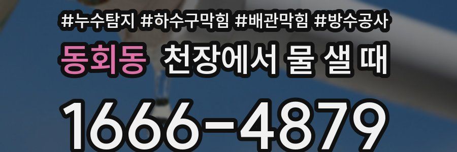 동회동 천장에서 물 샐 때