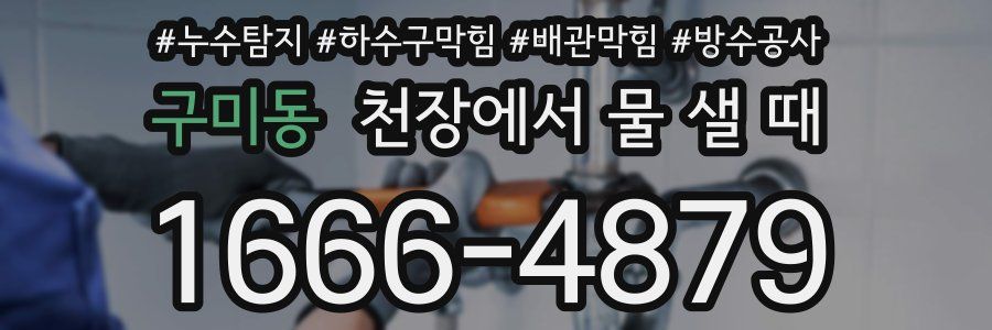구미동 천장에서 물 샐 때