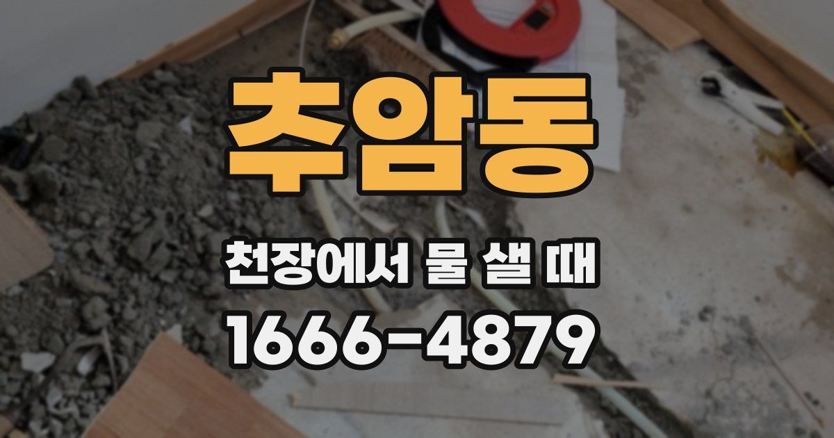 추암동 천장에서 물 샐 때