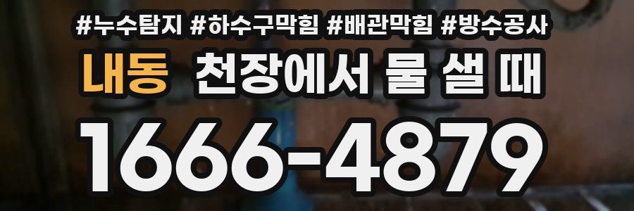 내동 천장에서 물 샐 때