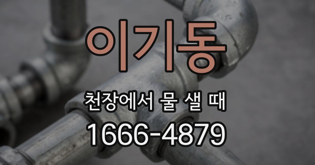 이기동 천장에서 물 샐 때