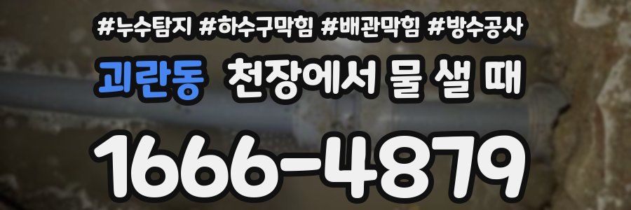 괴란동 천장에서 물 샐 때
