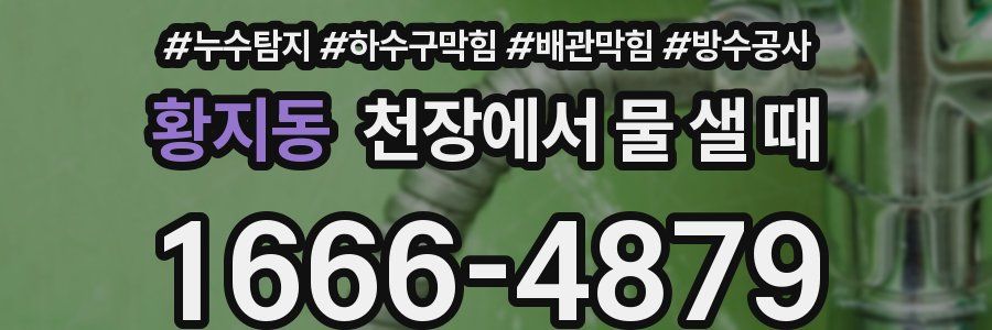 황지동 천장에서 물 샐 때