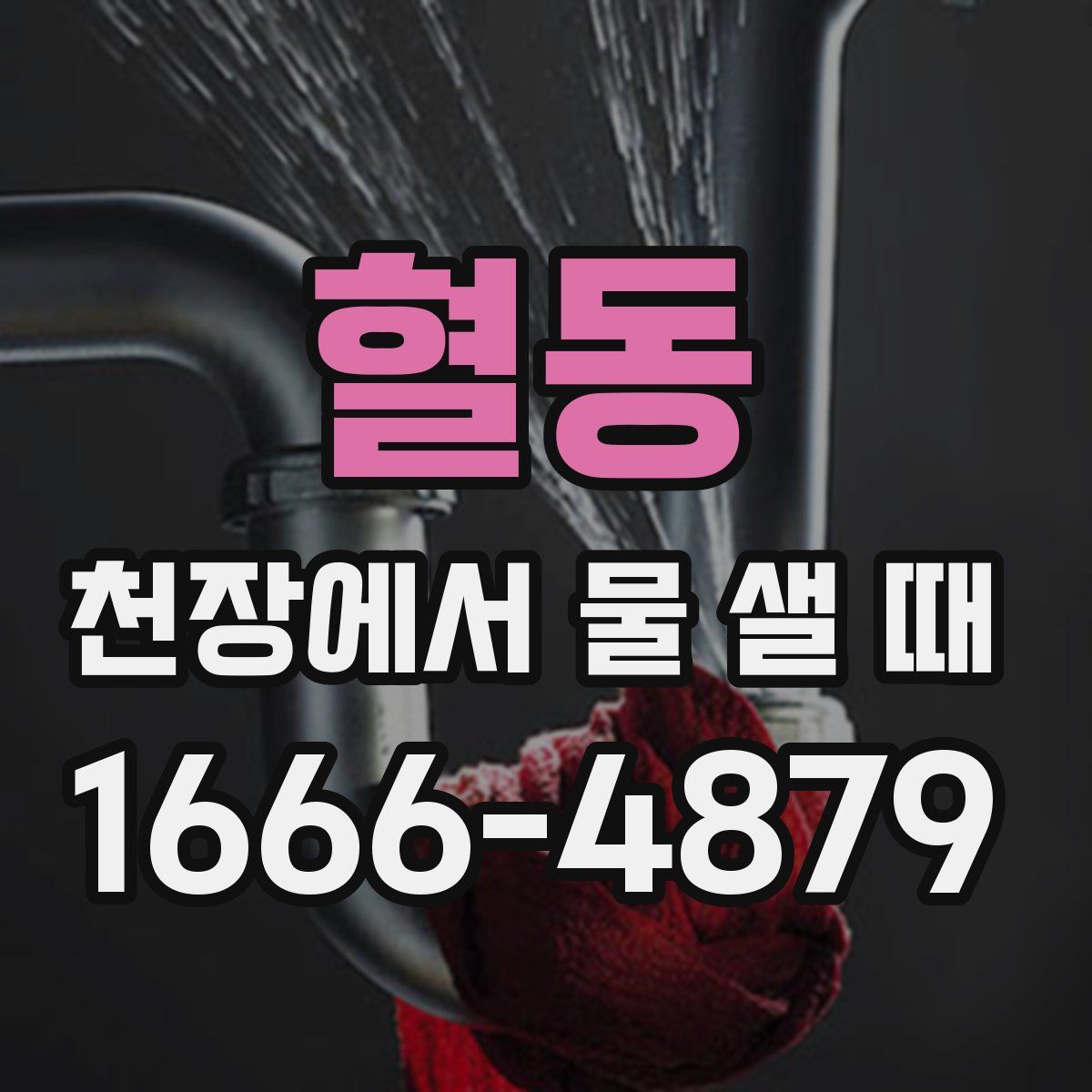 혈동 천장에서 물 샐 때