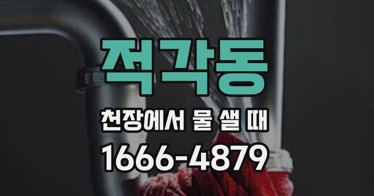 적각동 천장에서 물 샐 때