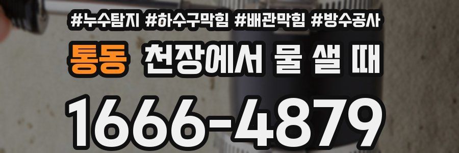 통동 천장에서 물 샐 때