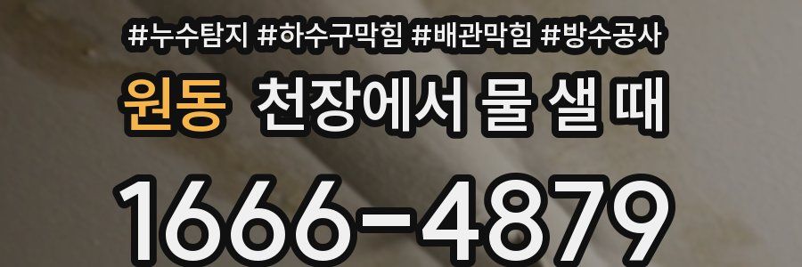 원동 천장에서 물 샐 때