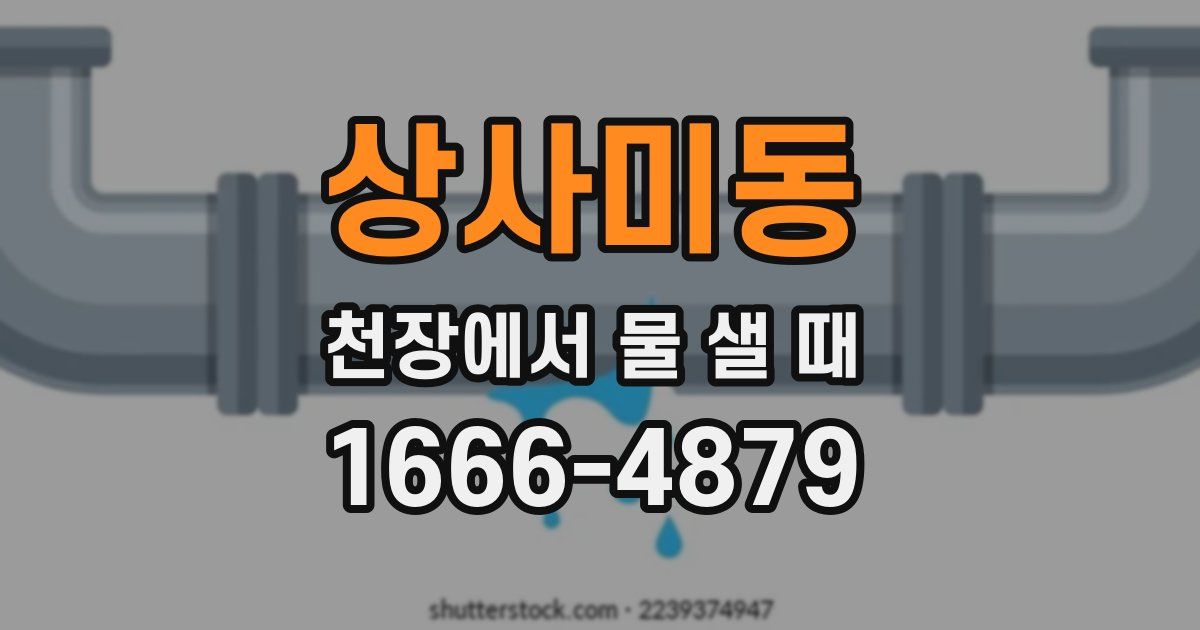 상사미동 천장에서 물 샐 때