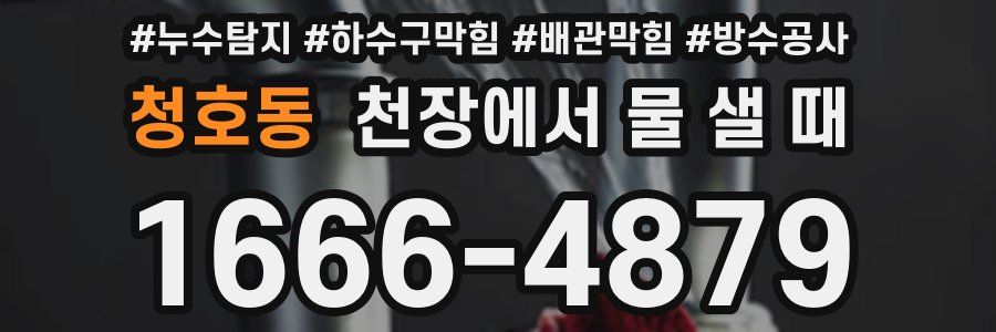 청호동 천장에서 물 샐 때