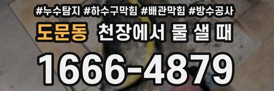 도문동 천장에서 물 샐 때