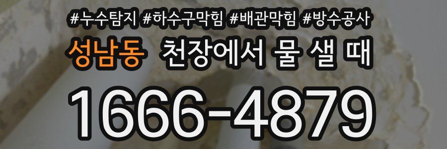 성남동 천장에서 물 샐 때