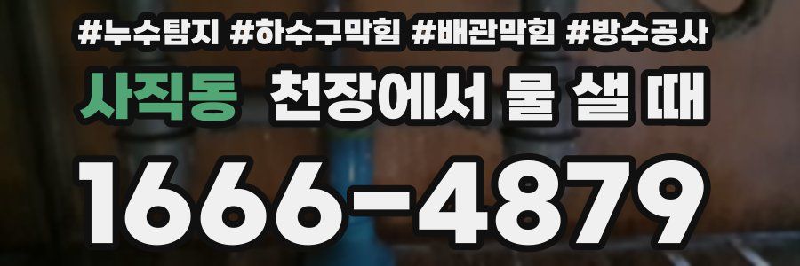 사직동 천장에서 물 샐 때
