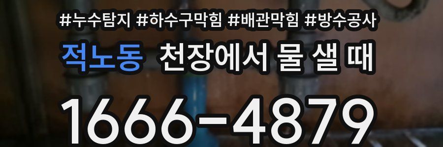 적노동 천장에서 물 샐 때