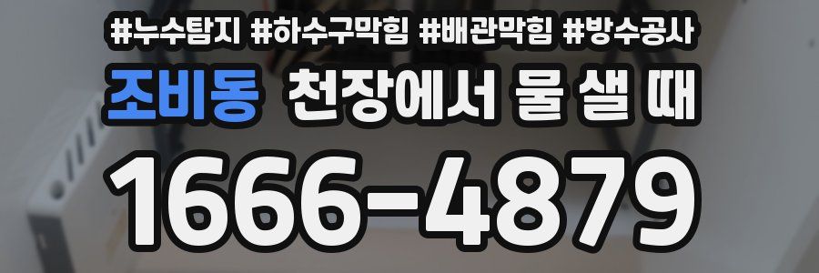 조비동 천장에서 물 샐 때