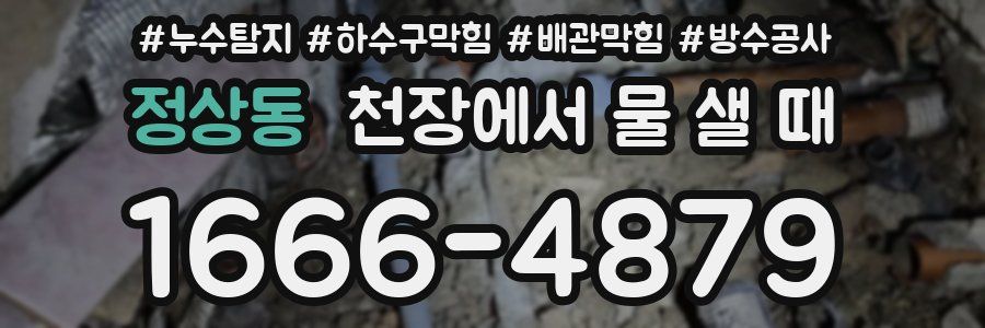 정상동 천장에서 물 샐 때