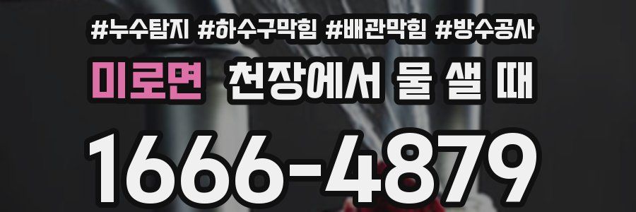 미로면 천장에서 물 샐 때