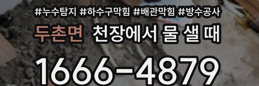 두촌면 천장에서 물 샐 때