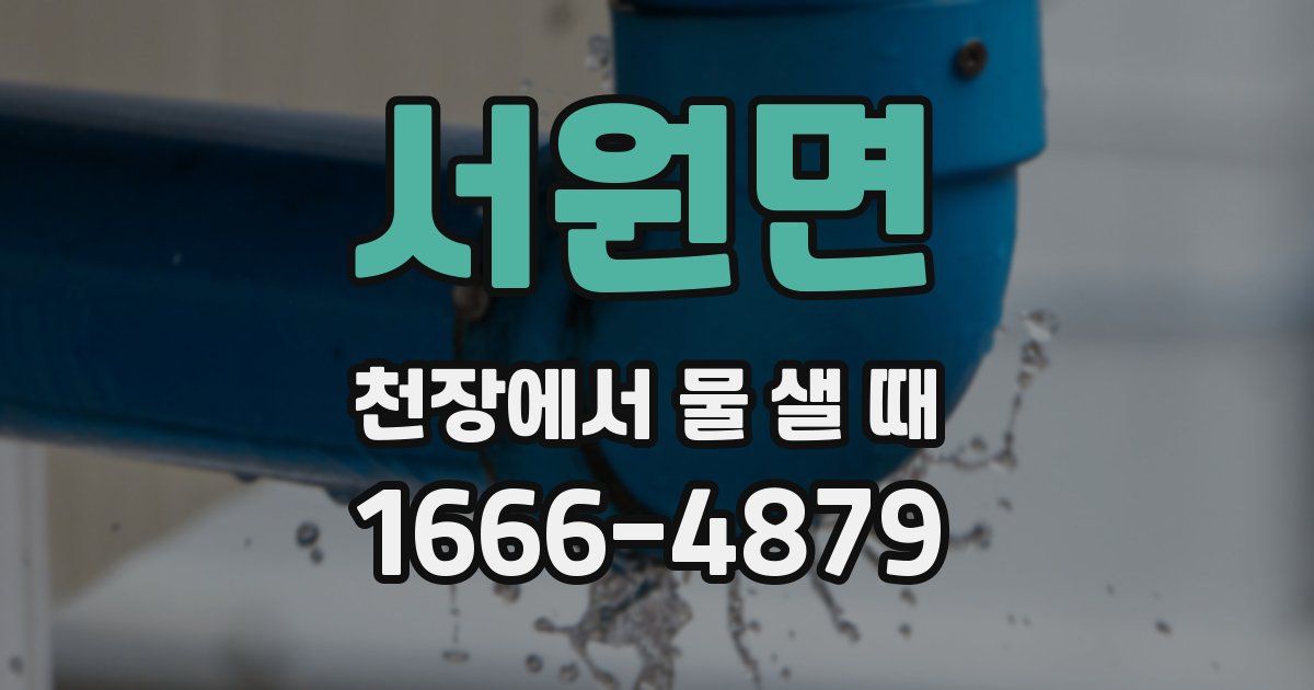 서원면 천장에서 물 샐 때