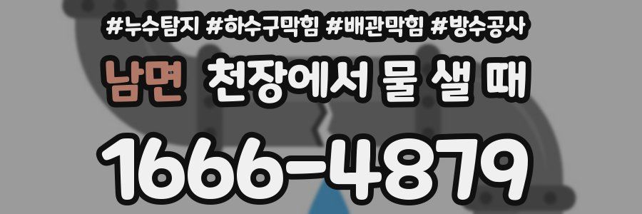 남면 천장에서 물 샐 때