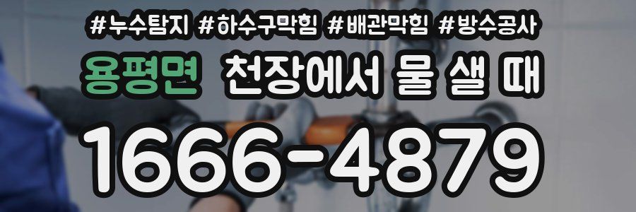 용평면 천장에서 물 샐 때