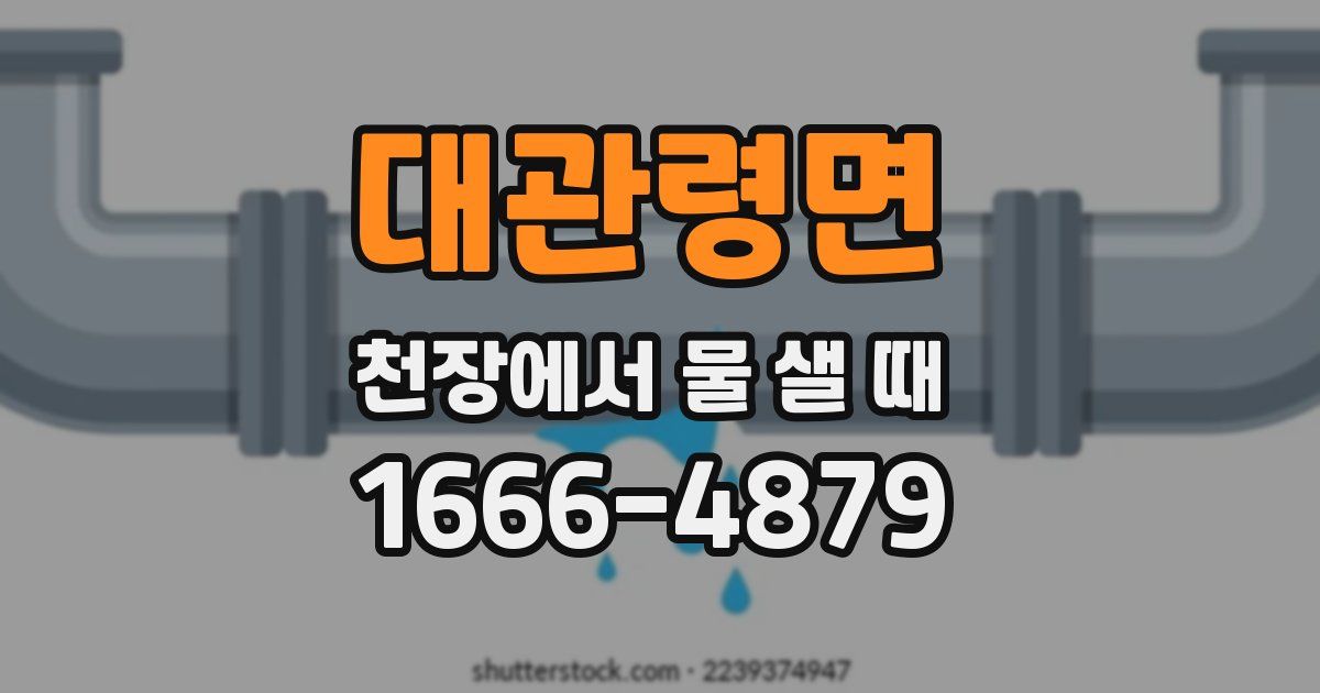 대관령면 천장에서 물 샐 때