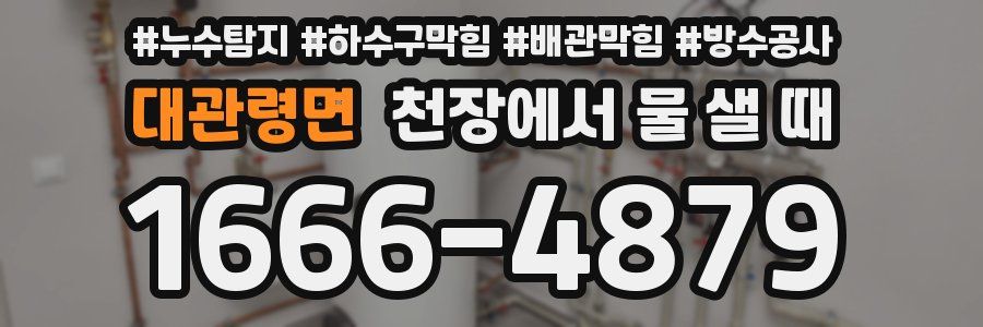 대관령면 천장에서 물 샐 때