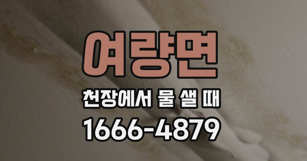 여량면 천장에서 물 샐 때