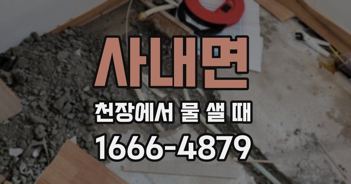 사내면 천장에서 물 샐 때