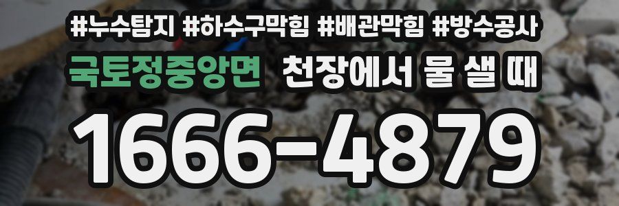 국토정중앙면 천장에서 물 샐 때