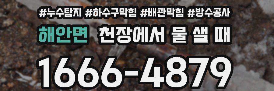 해안면 천장에서 물 샐 때