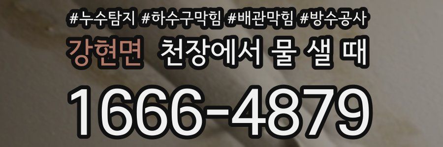 강현면 천장에서 물 샐 때