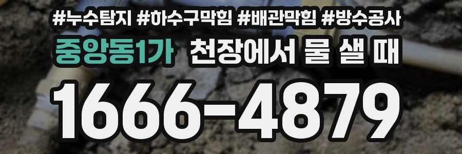 중앙동1가 천장에서 물 샐 때