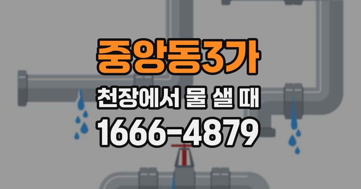 중앙동3가 천장에서 물 샐 때