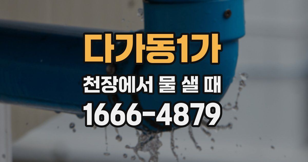 다가동1가 천장에서 물 샐 때