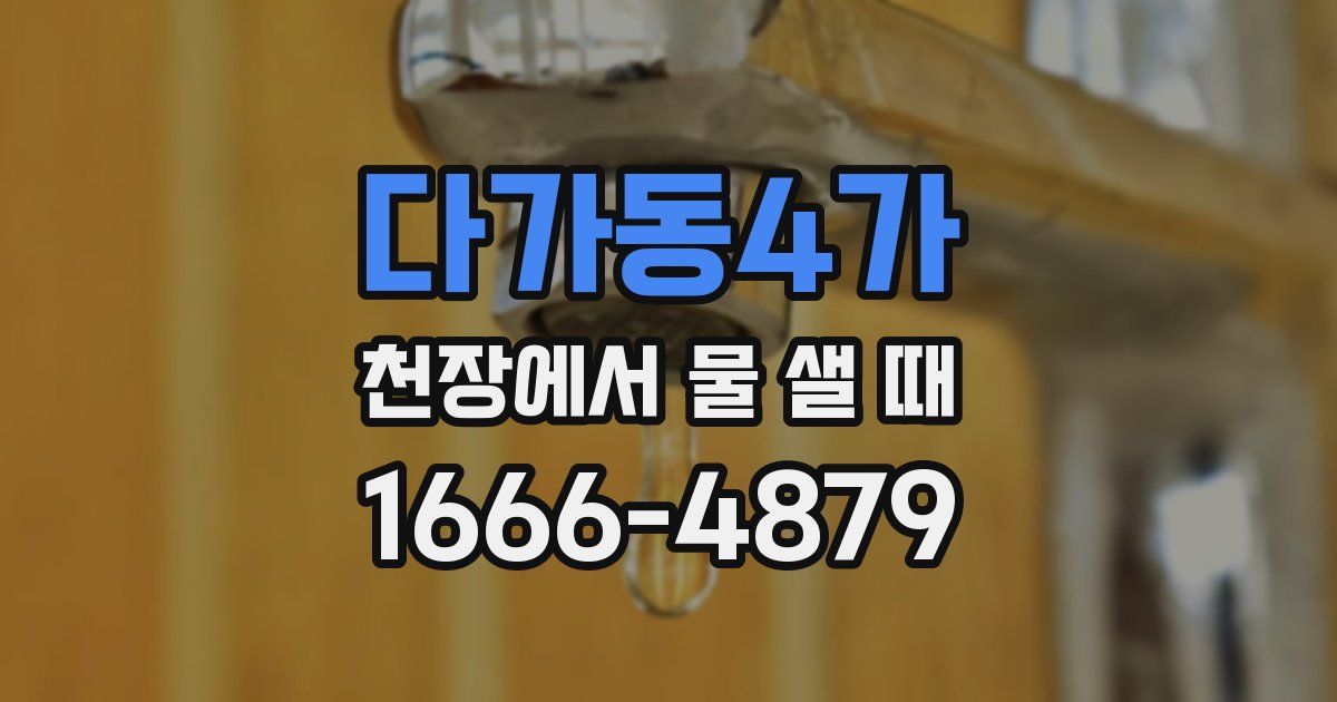 다가동4가 천장에서 물 샐 때