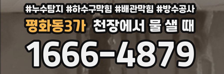 평화동3가 천장에서 물 샐 때