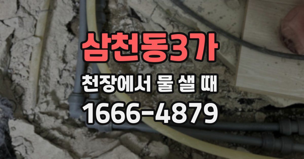 삼천동3가 천장에서 물 샐 때