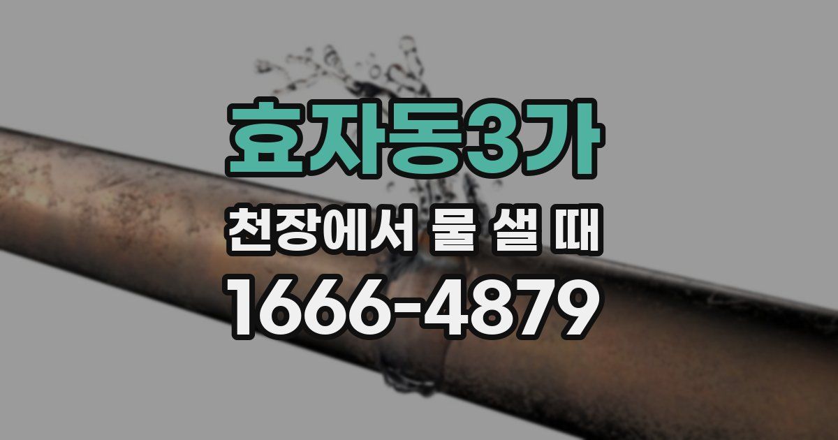 효자동3가 천장에서 물 샐 때