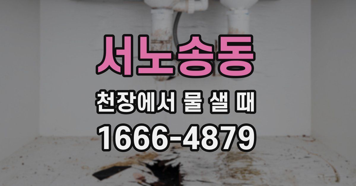 서노송동 천장에서 물 샐 때