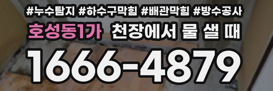 호성동1가 천장에서 물 샐 때