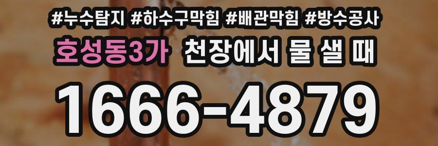 호성동3가 천장에서 물 샐 때