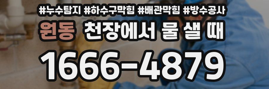 원동 천장에서 물 샐 때