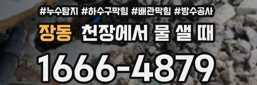 장동 천장에서 물 샐 때