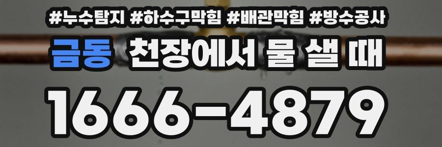 금동 천장에서 물 샐 때