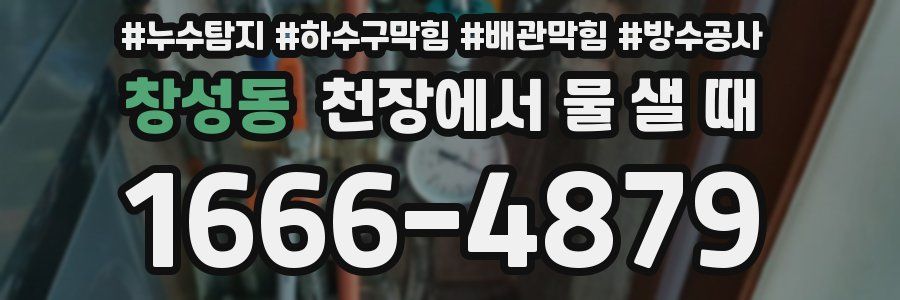 창성동 천장에서 물 샐 때
