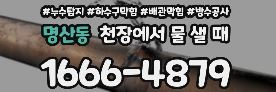 명산동 천장에서 물 샐 때