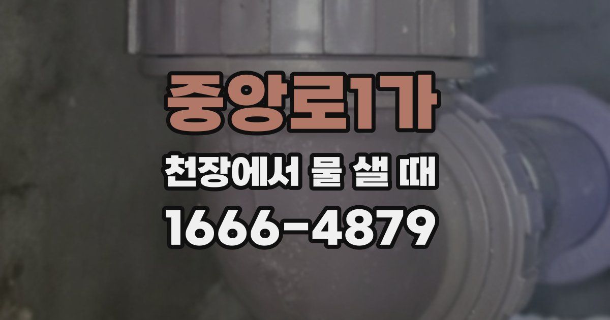 중앙로1가 천장에서 물 샐 때