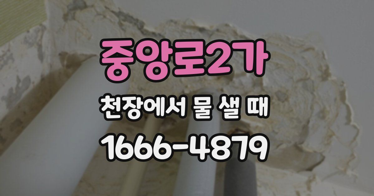 중앙로2가 천장에서 물 샐 때