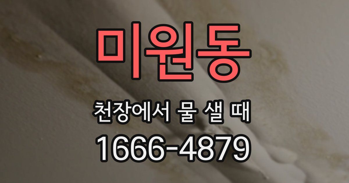 미원동 천장에서 물 샐 때