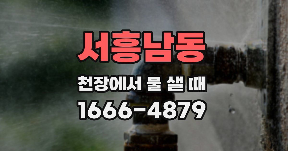 서흥남동 천장에서 물 샐 때